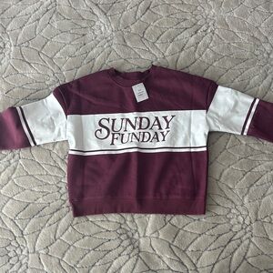 Kirklands Maroon and White 'Sunday Funday' Sweatshirt